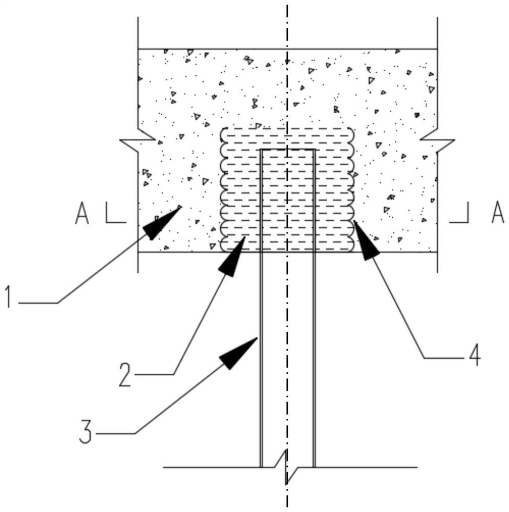 Integral abutment-H-shaped steel pile node anti-seismic structure locally using rubber concrete