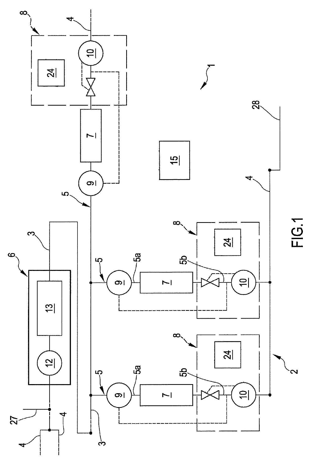 Conditioning and/or heating plant and process of controlling the same plant