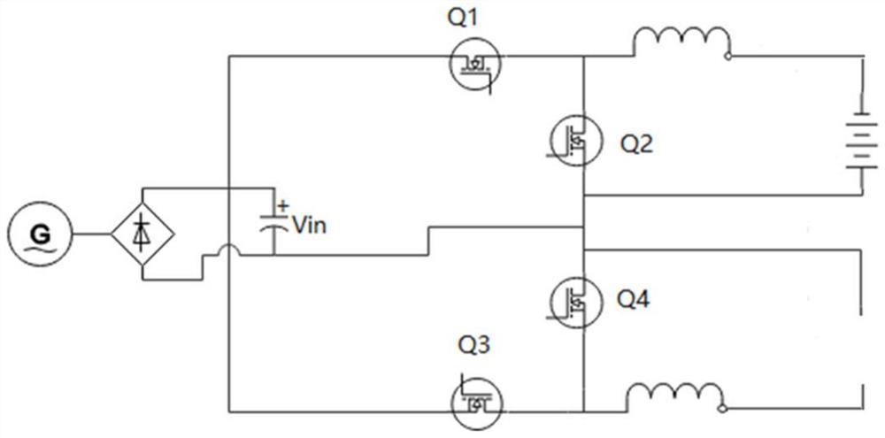 Generator charging circuit, generator and generator starting method