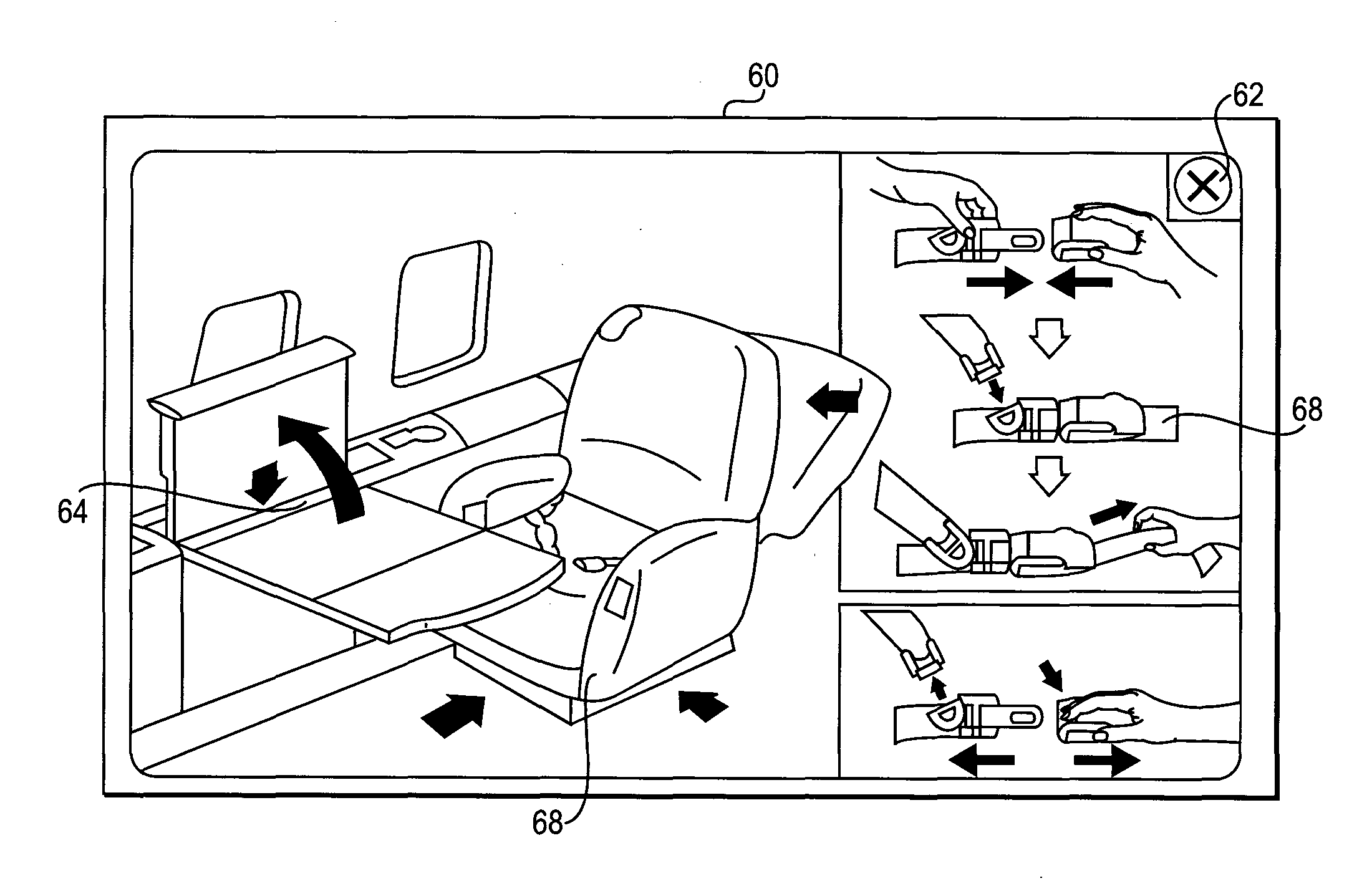 Interactive electronic signage system and method of operation for an aircraft