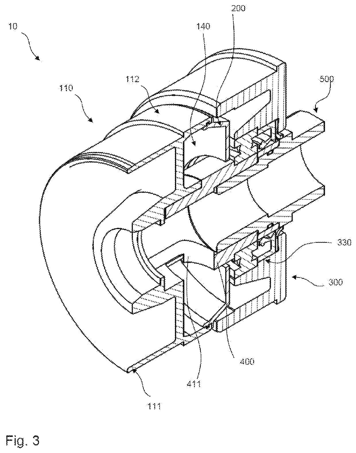 Drive unit for a drum motor, drum motor, rear flange and production method