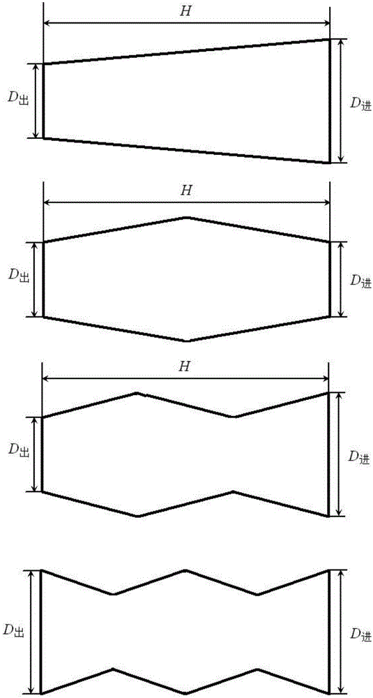 Multi-grade magnetic field electric arc ion plating method of lining positive-biased tapered pipe