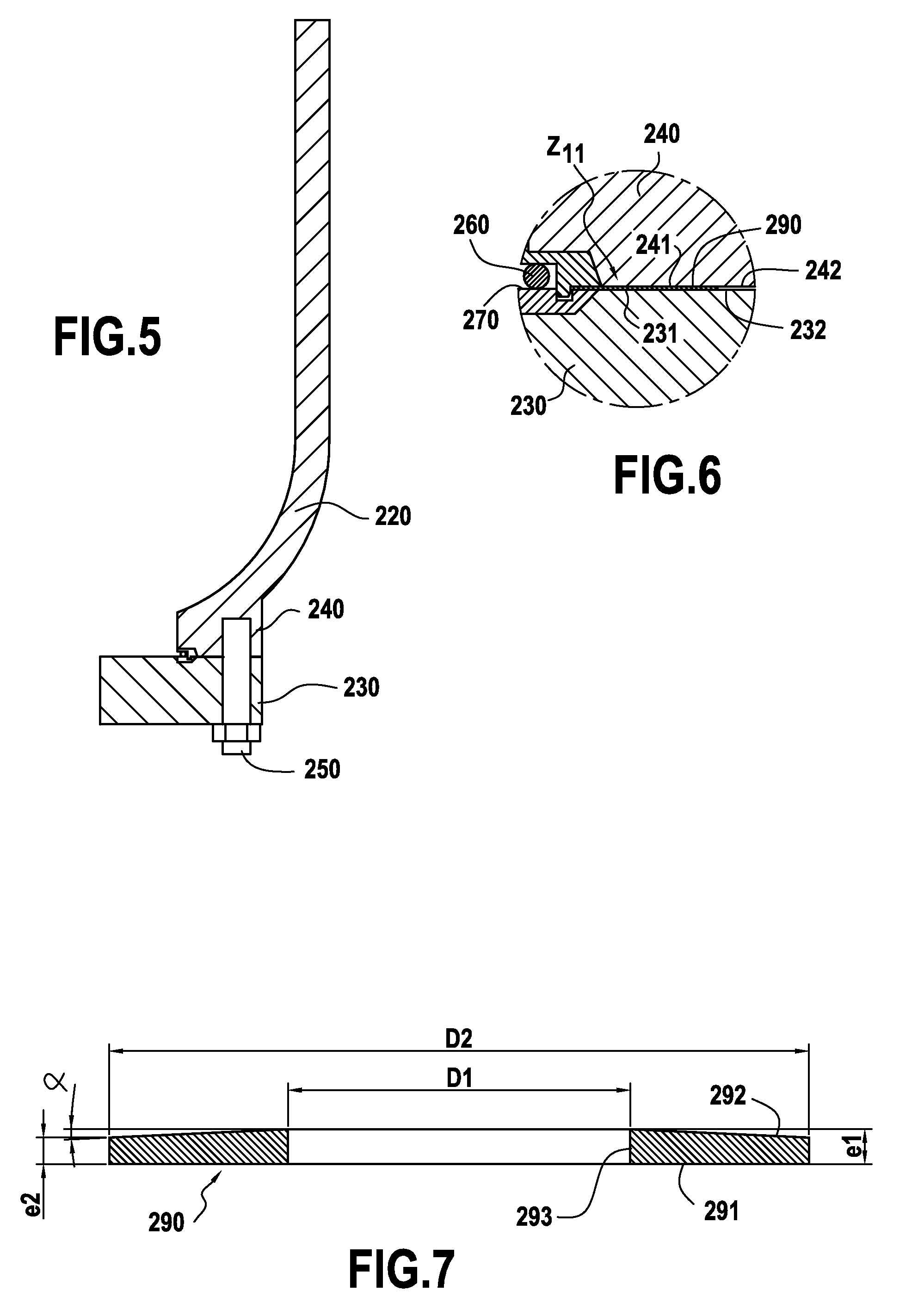 Device for pre-stressed sealed connection with flanges