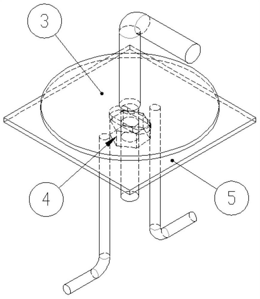 Mounting device and mounting method for aluminum die process stair railing embedded part