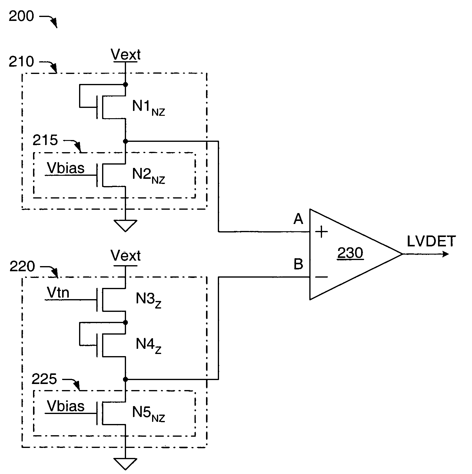 Resistor-less accurate low voltage detect circuit and method for detecting a low voltage condition
