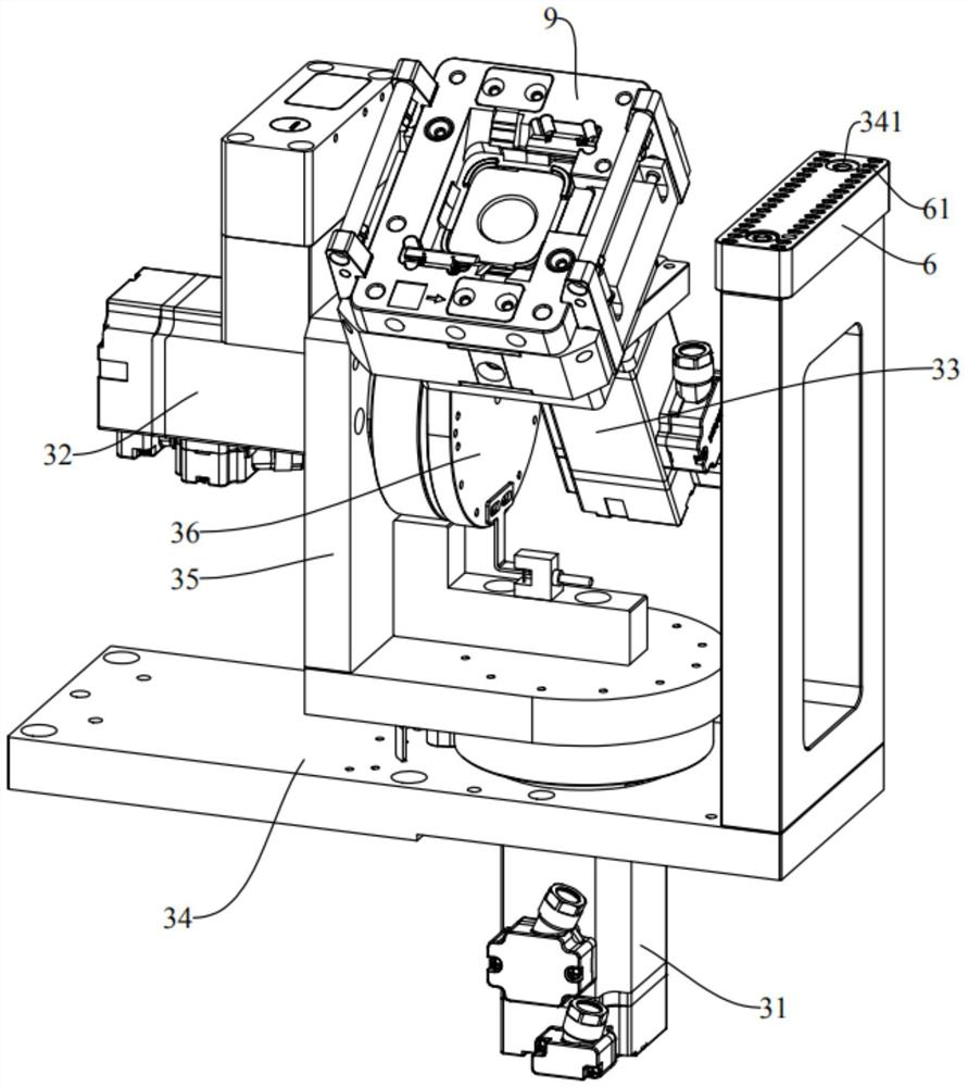 Assembling and glue dispensing device