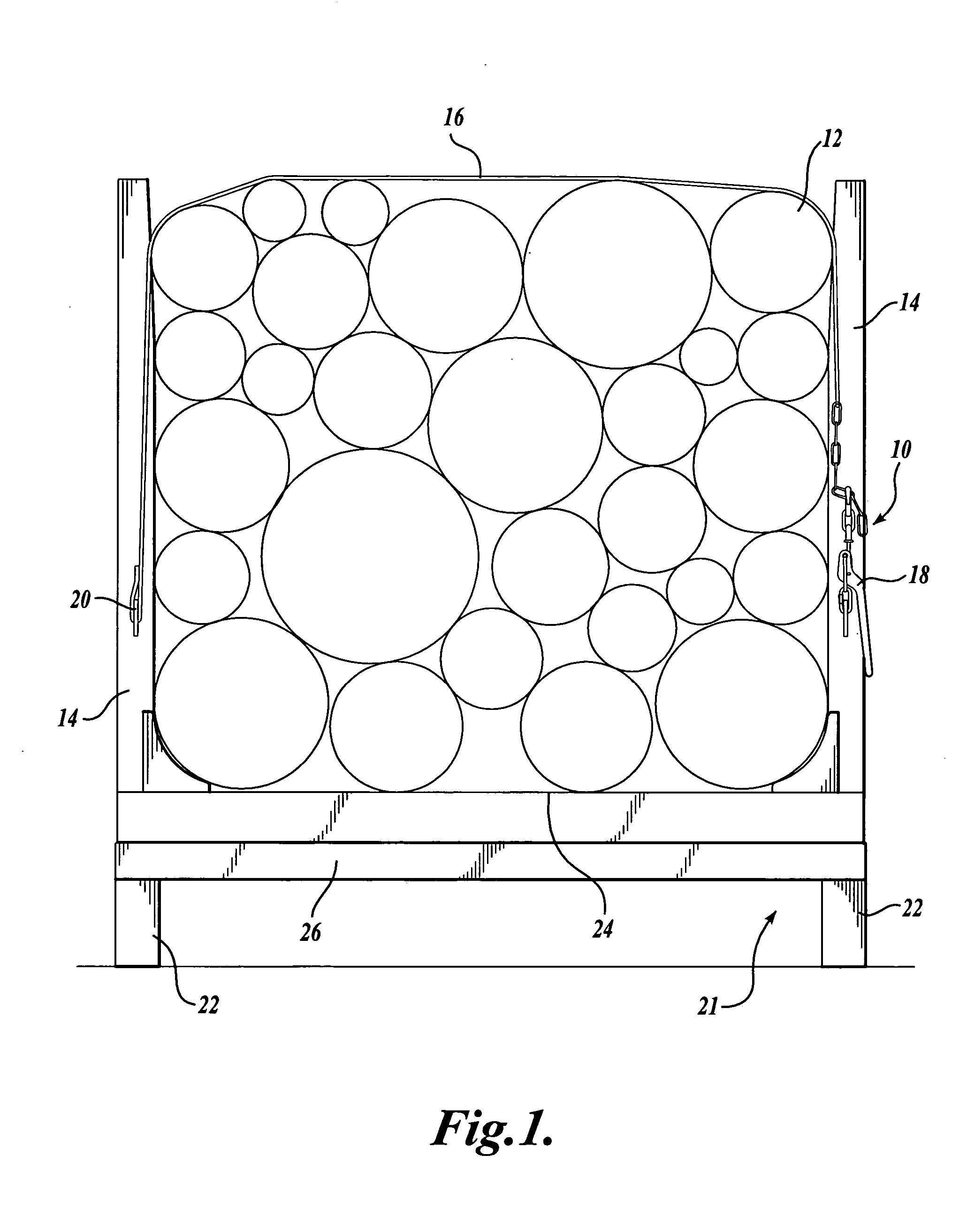 Method, apparatus and system for pre-bunking cut timber and transporting wood residuals