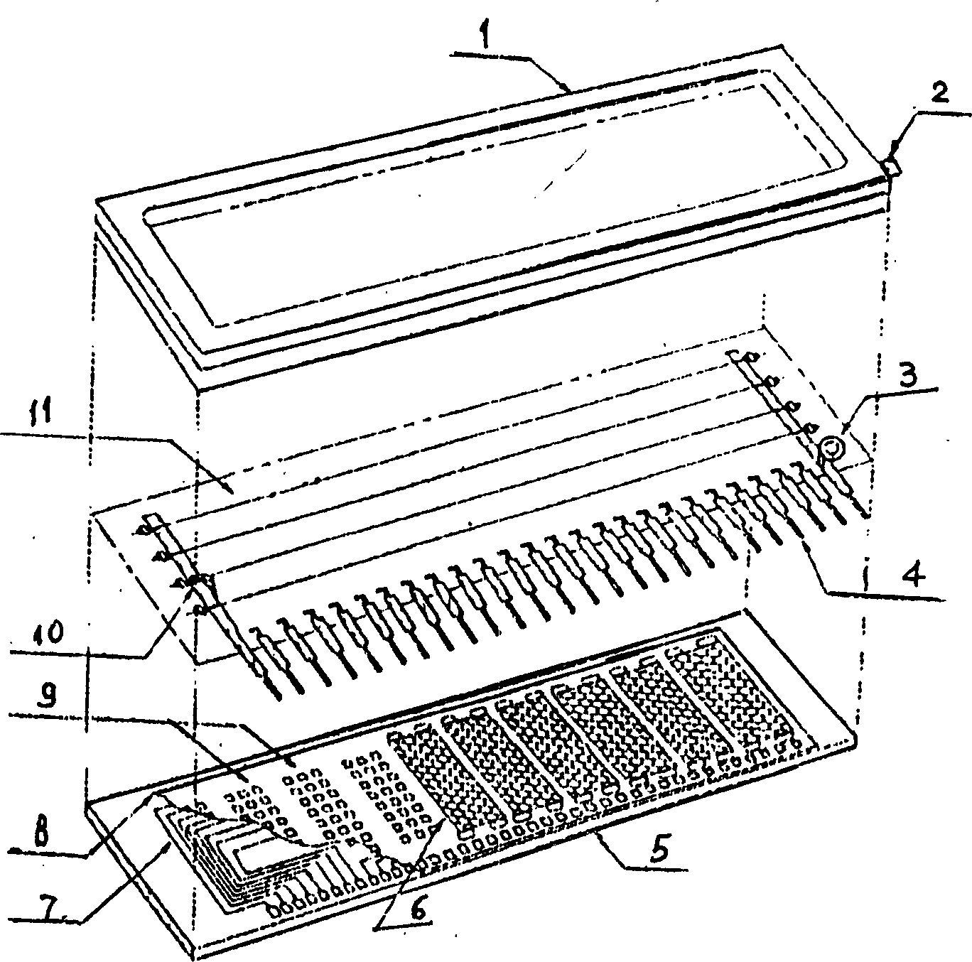 Preparation for vacuum fluorescent displaying device without discharge pipe