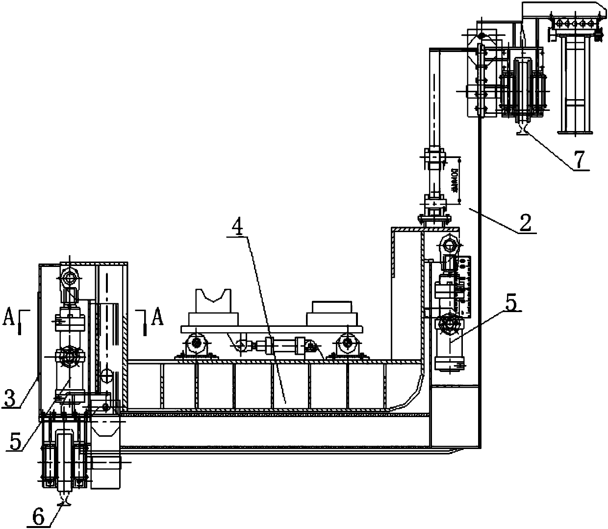 Intermediate tank truck of continuous casting machine