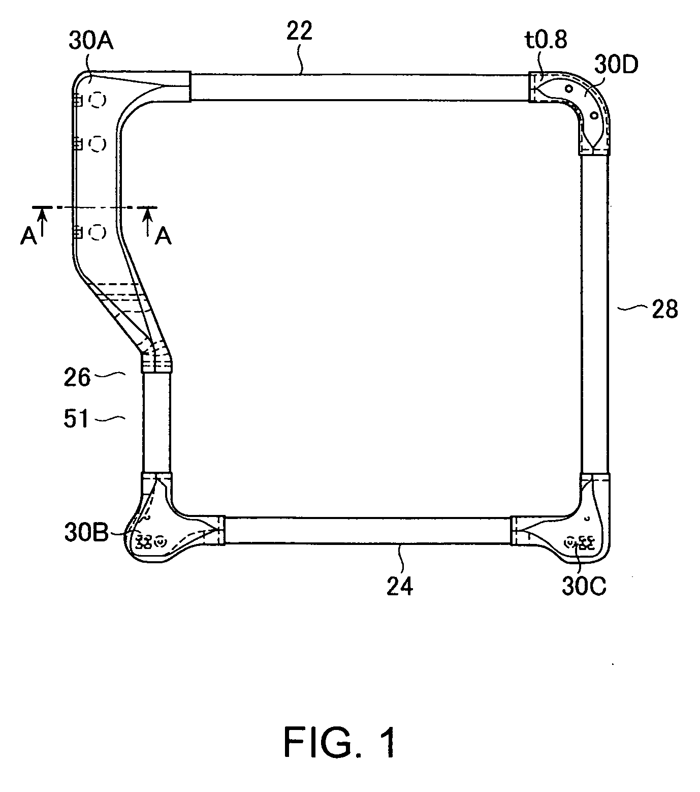 Frame structure of seat back for vehicle and seat back for vehicle with frame structure