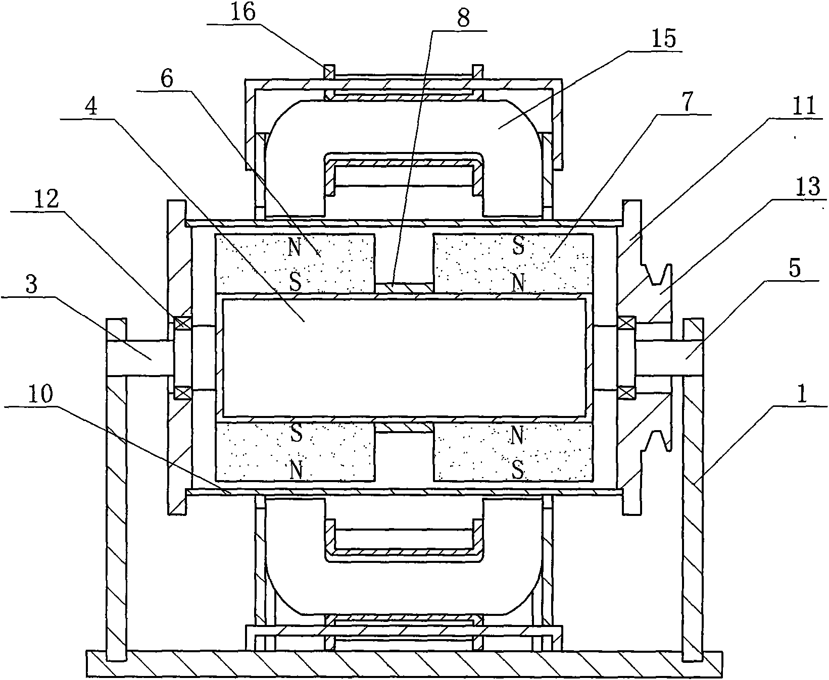 Tile type shielding device of cylindrical permanent magnets