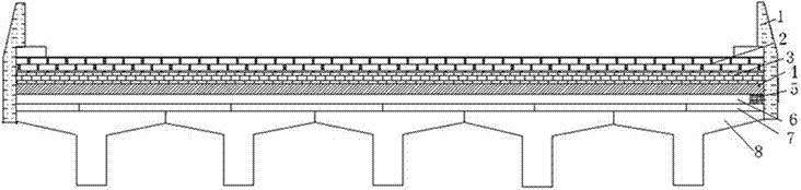 Construction method of T-shaped girder bridge pavement with graphene heating film
