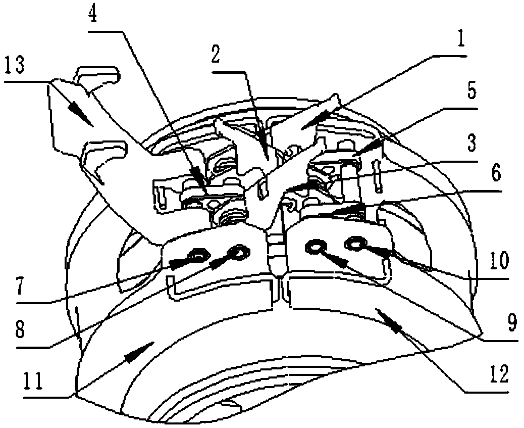 Three-lock clamp locking mechanism with redundancy design