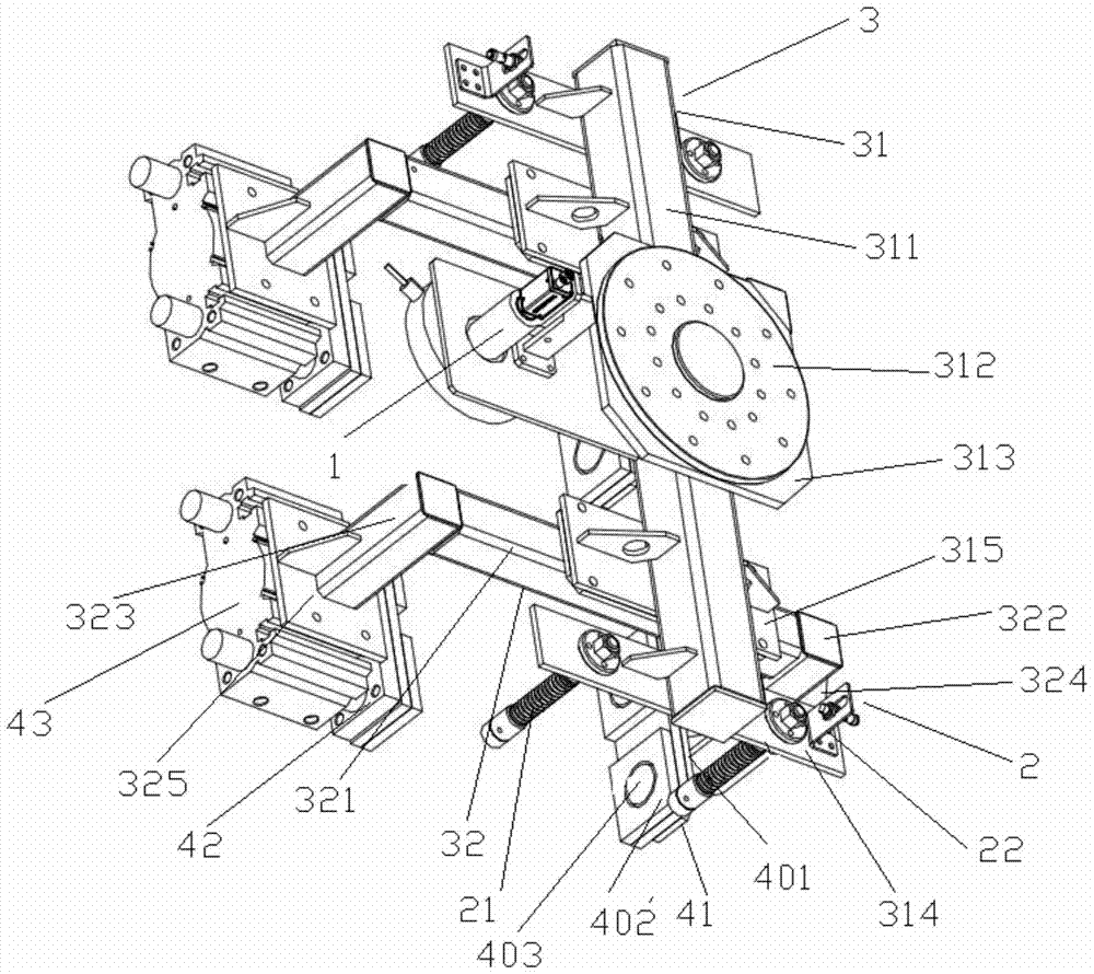 Robot handling fixture and handling system for engine cylinder head based on vision