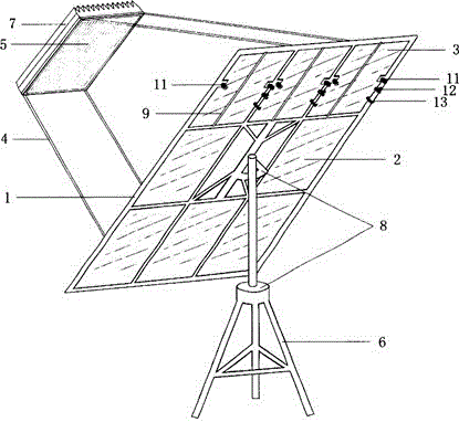 Reflection focusing solar energy photovoltaic power generation device