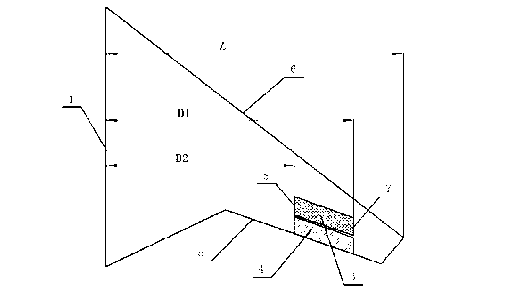 Combined control surface of tailless airplane