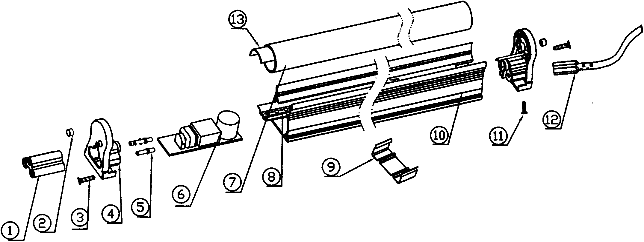 LED (light emitting diode) lamp tube with front-mounted light and heat-conducting glass pipe lens and manufacturing method of LED lamp tube