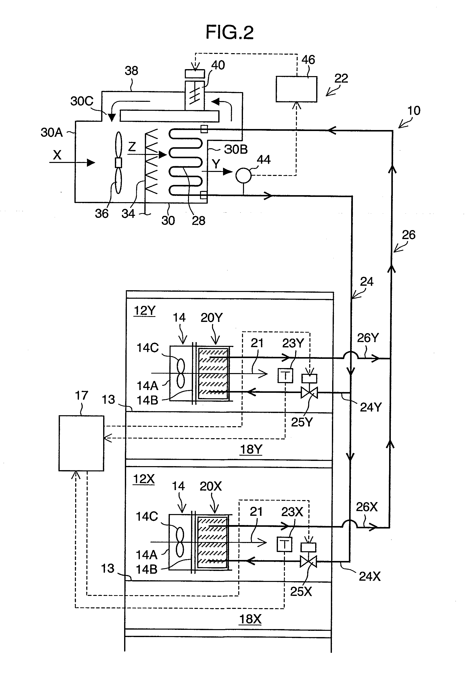 Cooling method and cooling system of electronic device