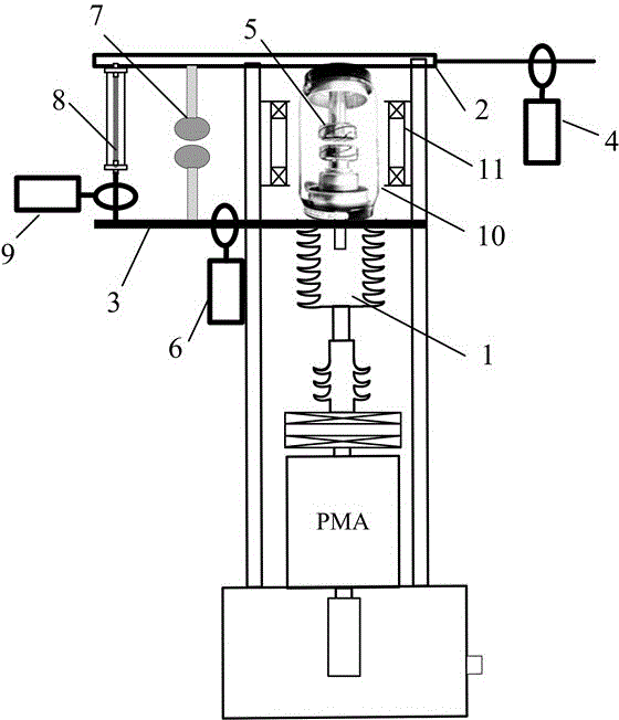 Post arc current measurement method based on current transfer characteristics and magnetic blowout