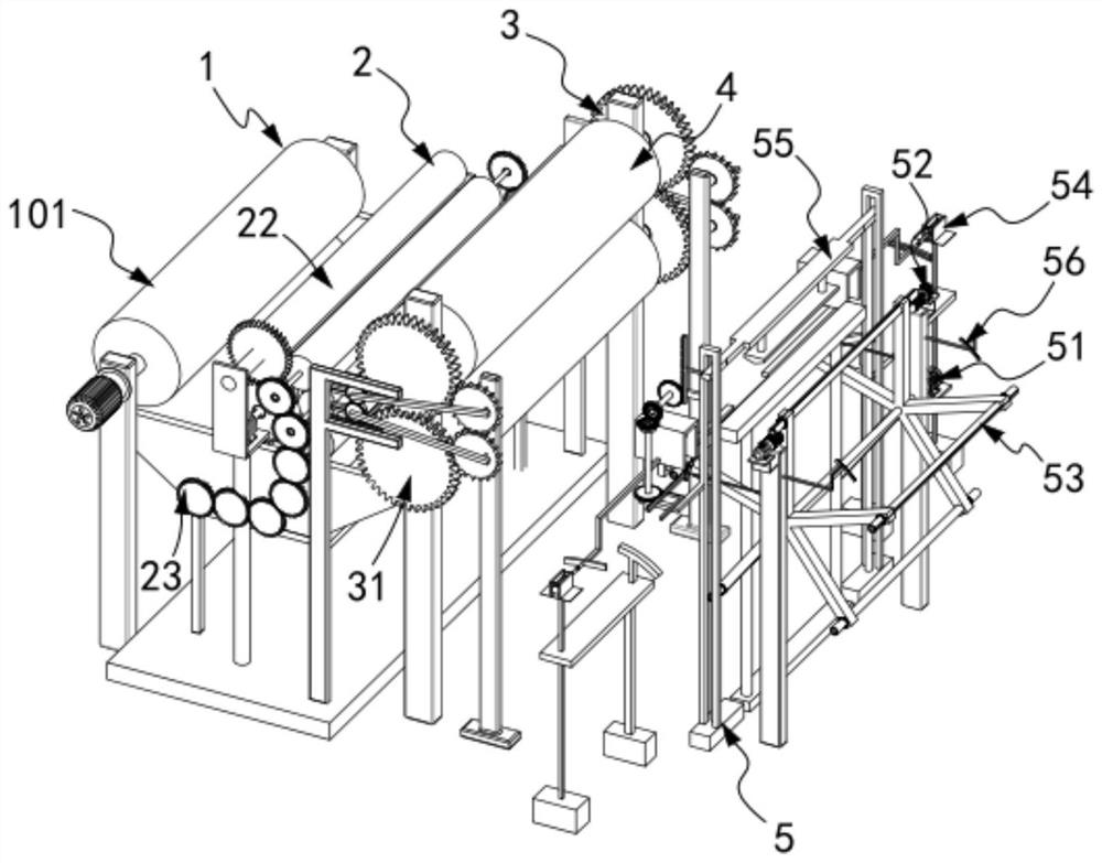 Flow guide net punching isolating film composite material structure production system