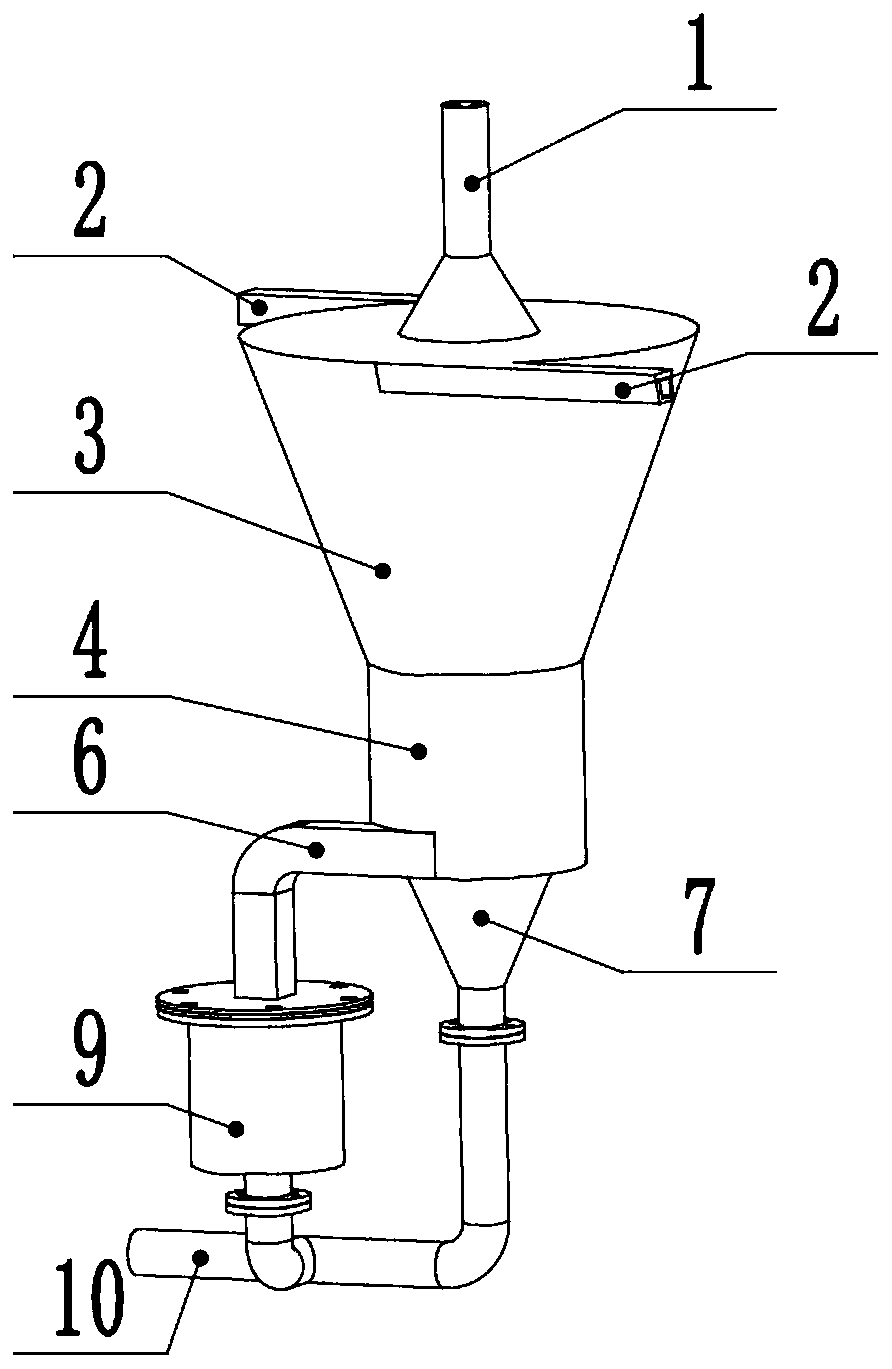 Split-flow filtration type gas-liquid-solid three-phase cyclone separation apparatus