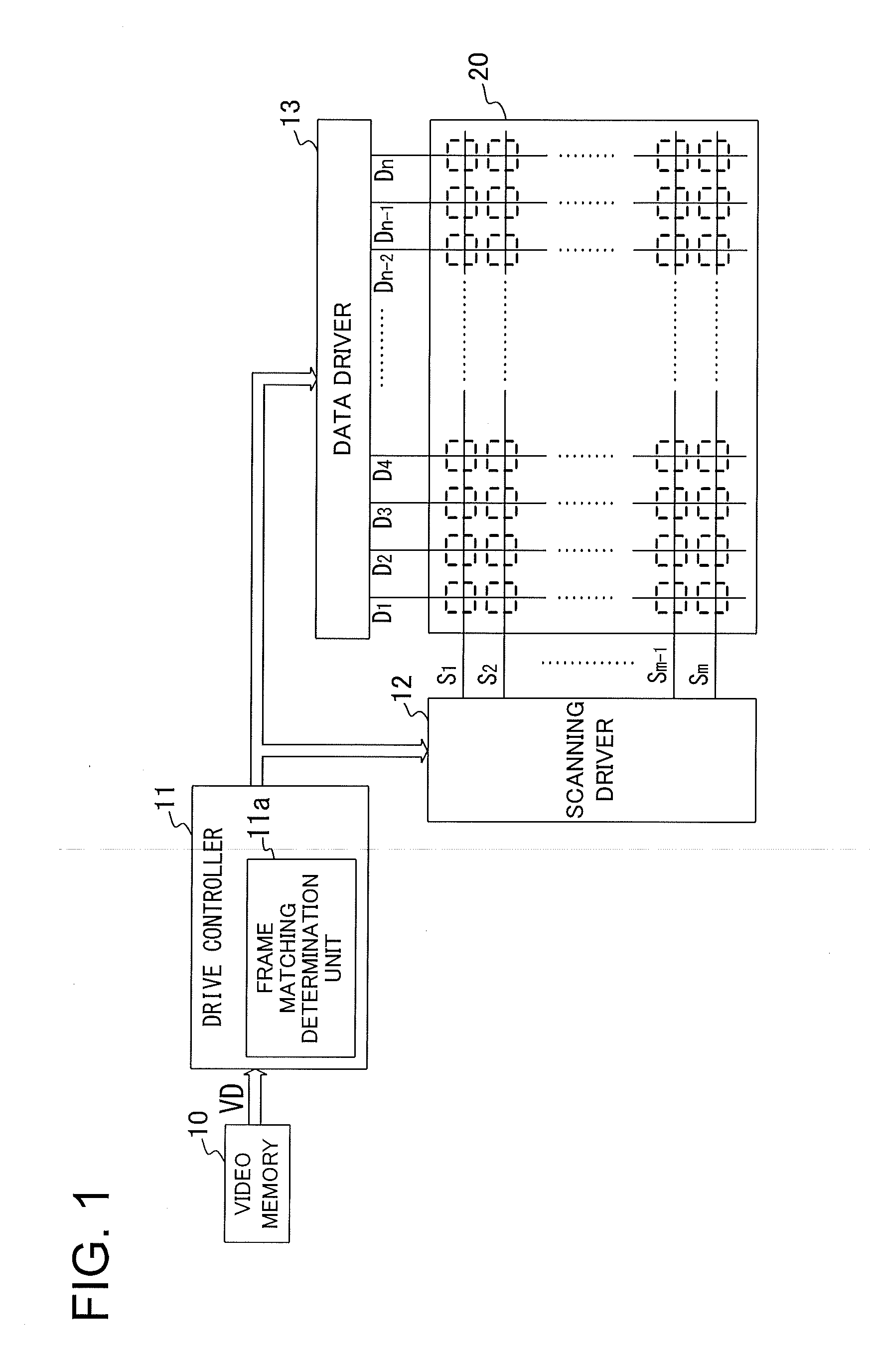 Driving device for driving display unit