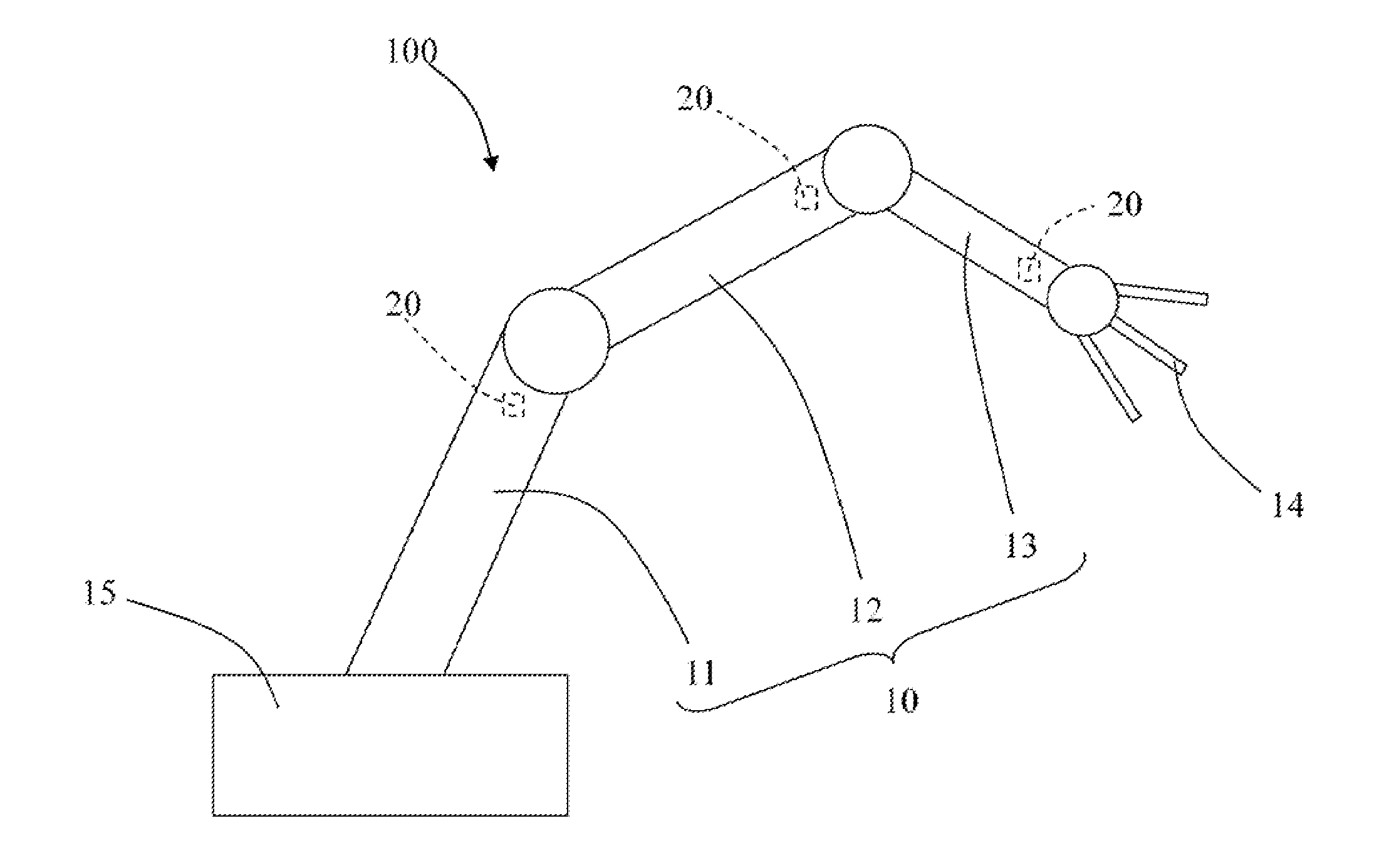 Robotic arm position controlling device and robotic arm having same