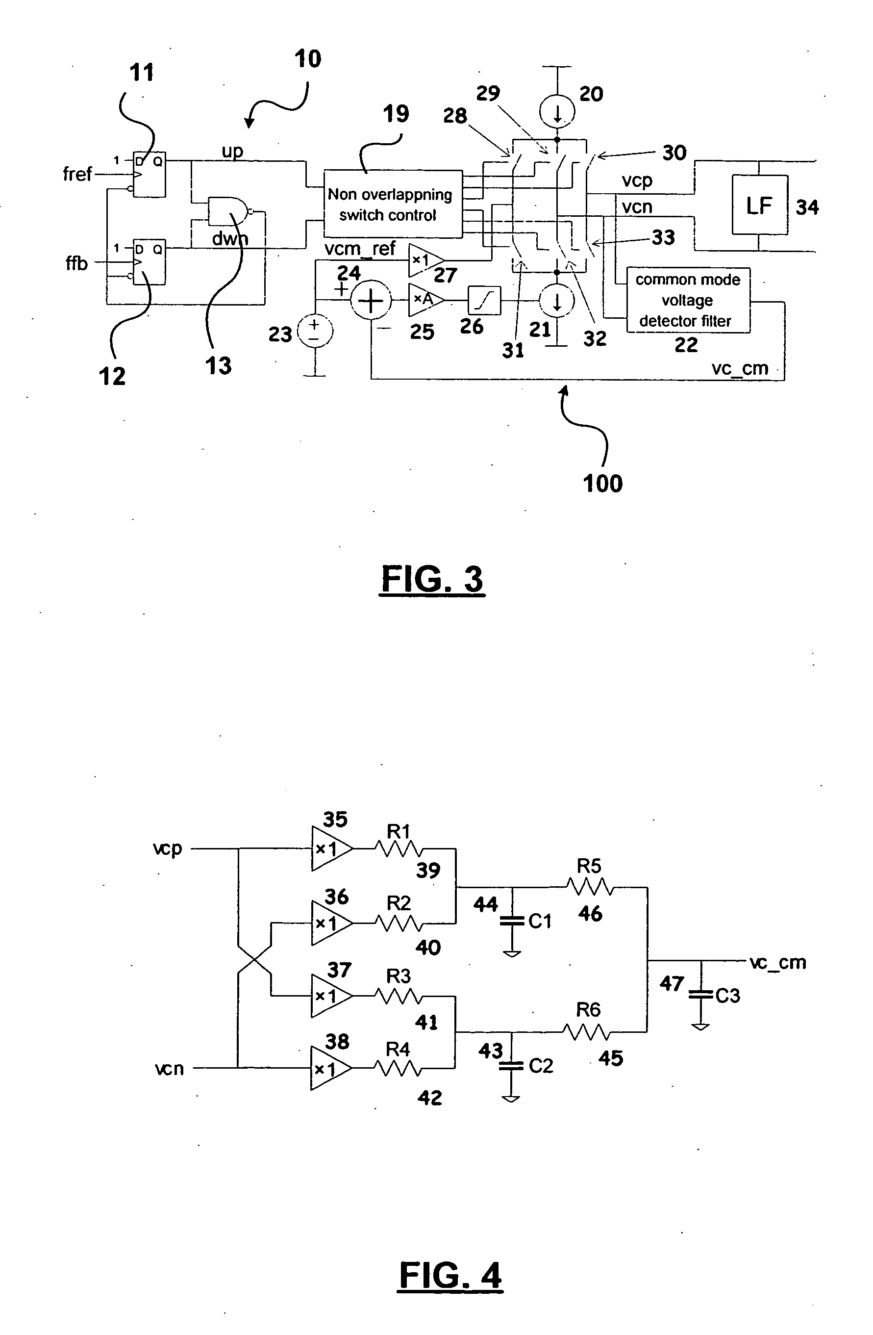 PLL phase/frequency detector with fully differential output charge pump