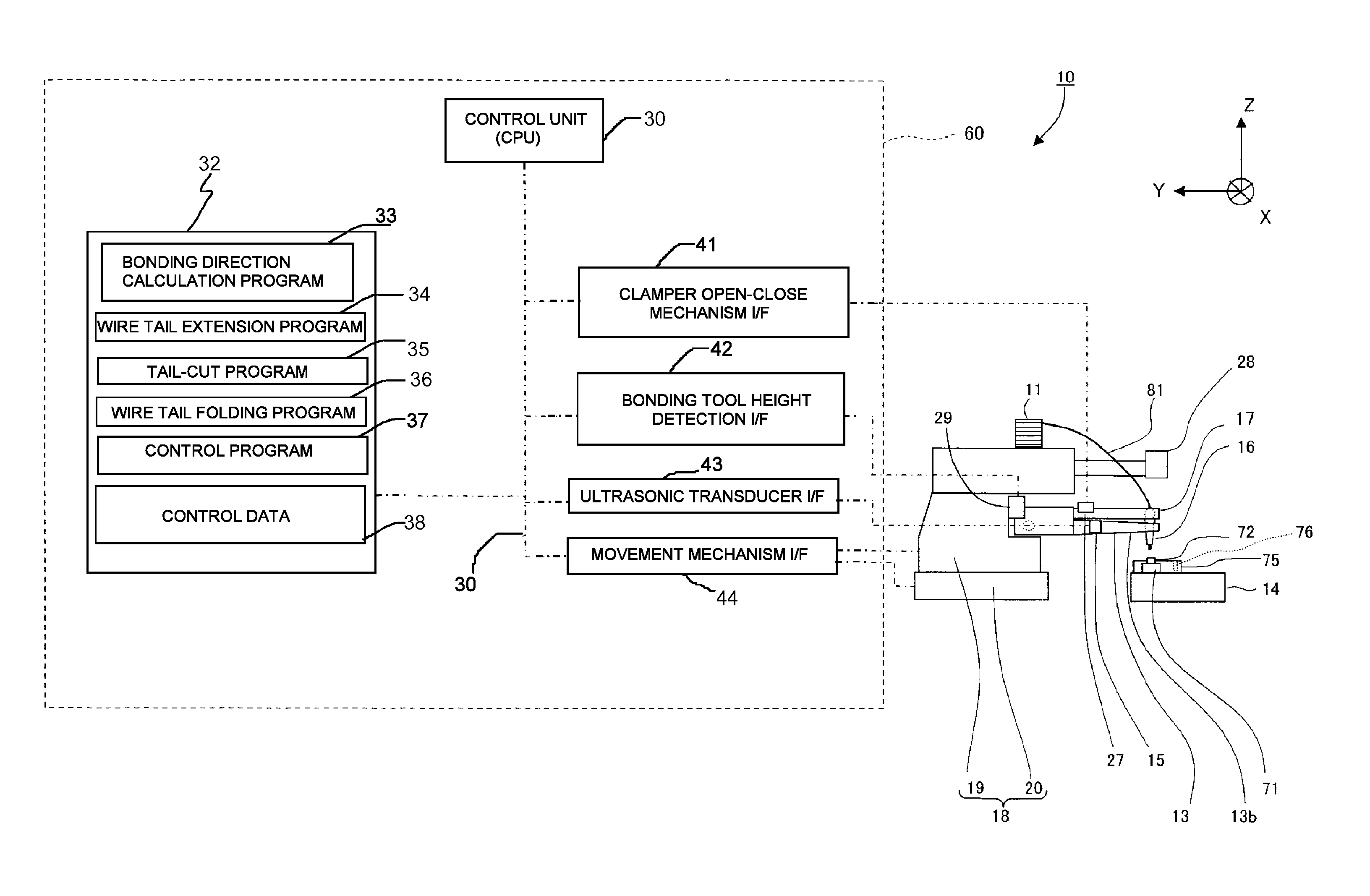 Wire bonding apparatus and bonding method