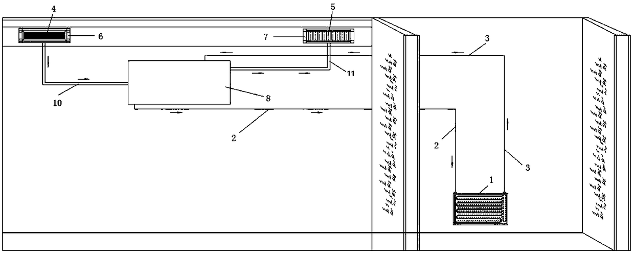 Indoor heating system of heat accumulation water tank coupling submersible heat absorber