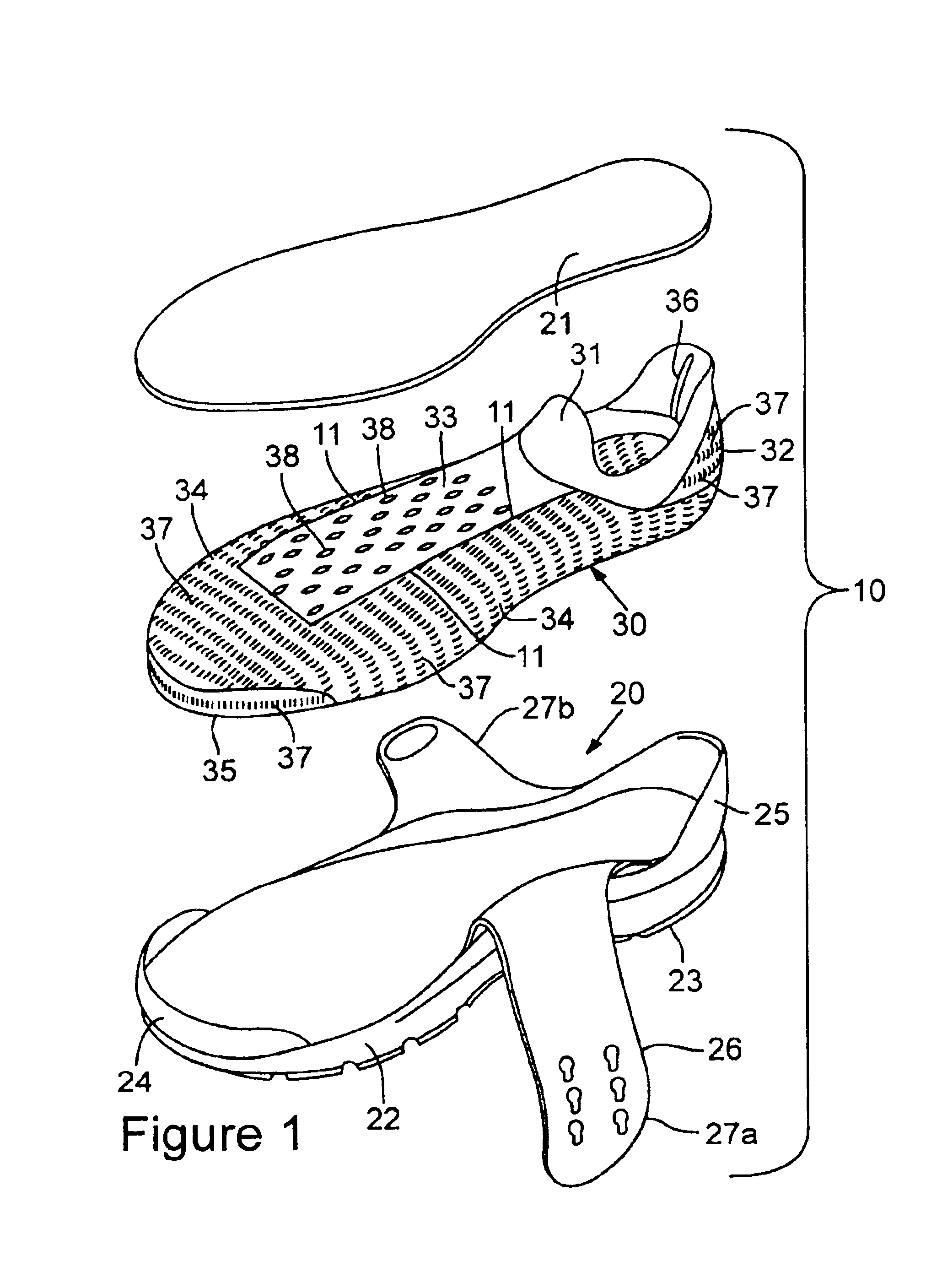 Footwear with knit upper and method of manufacturing the footwear