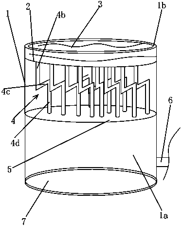 Water distribution device in water cold accumulation system