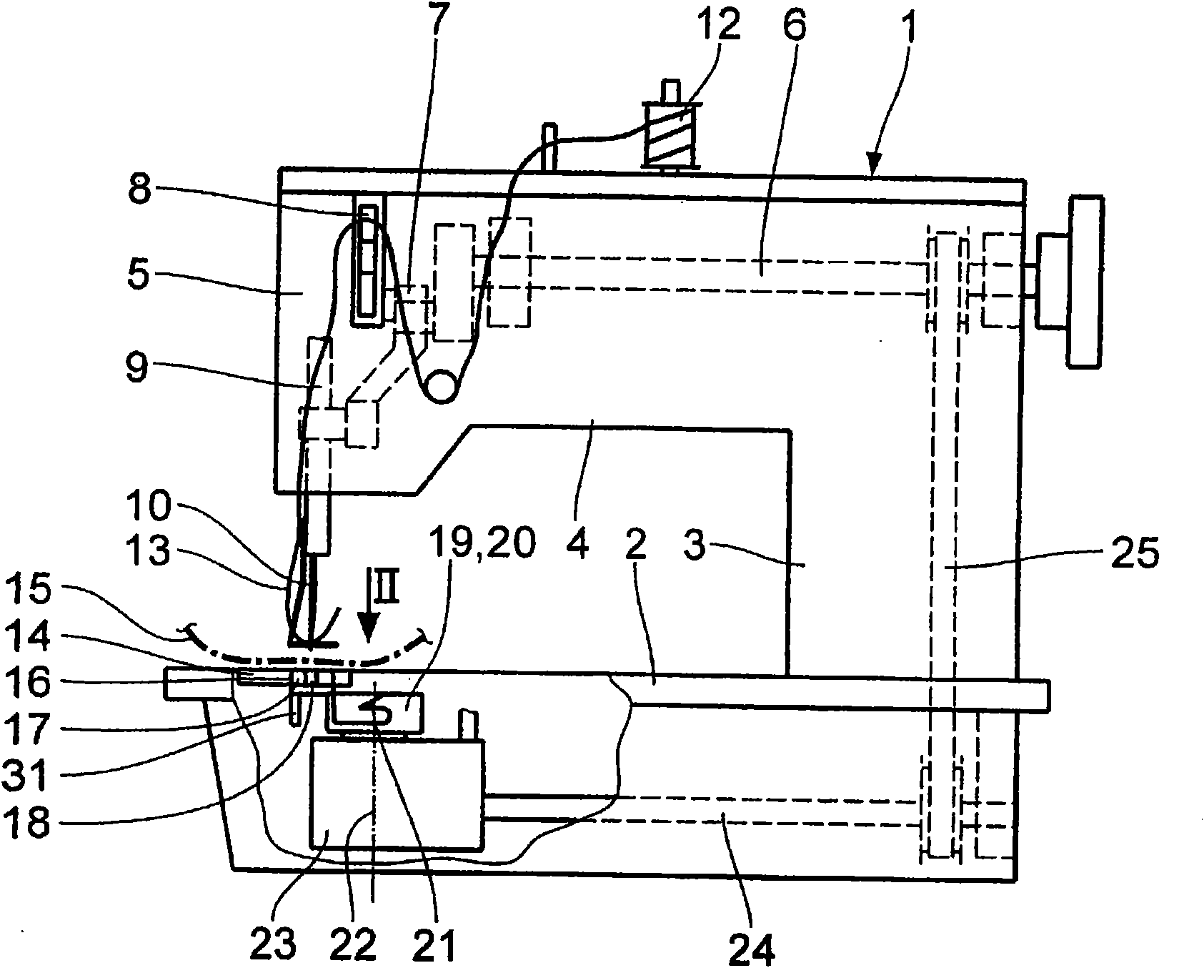 Transporter for transporting sewing material while operating a sewing machine