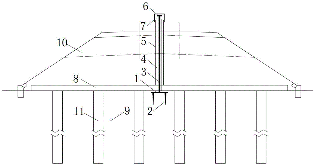 Raft foundation bottom soil body void deformation monitoring device