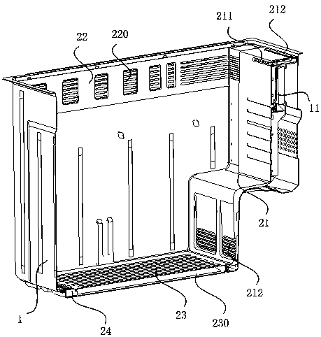 Inner container assembly for refrigerator and horizontal type air cooling refrigerator