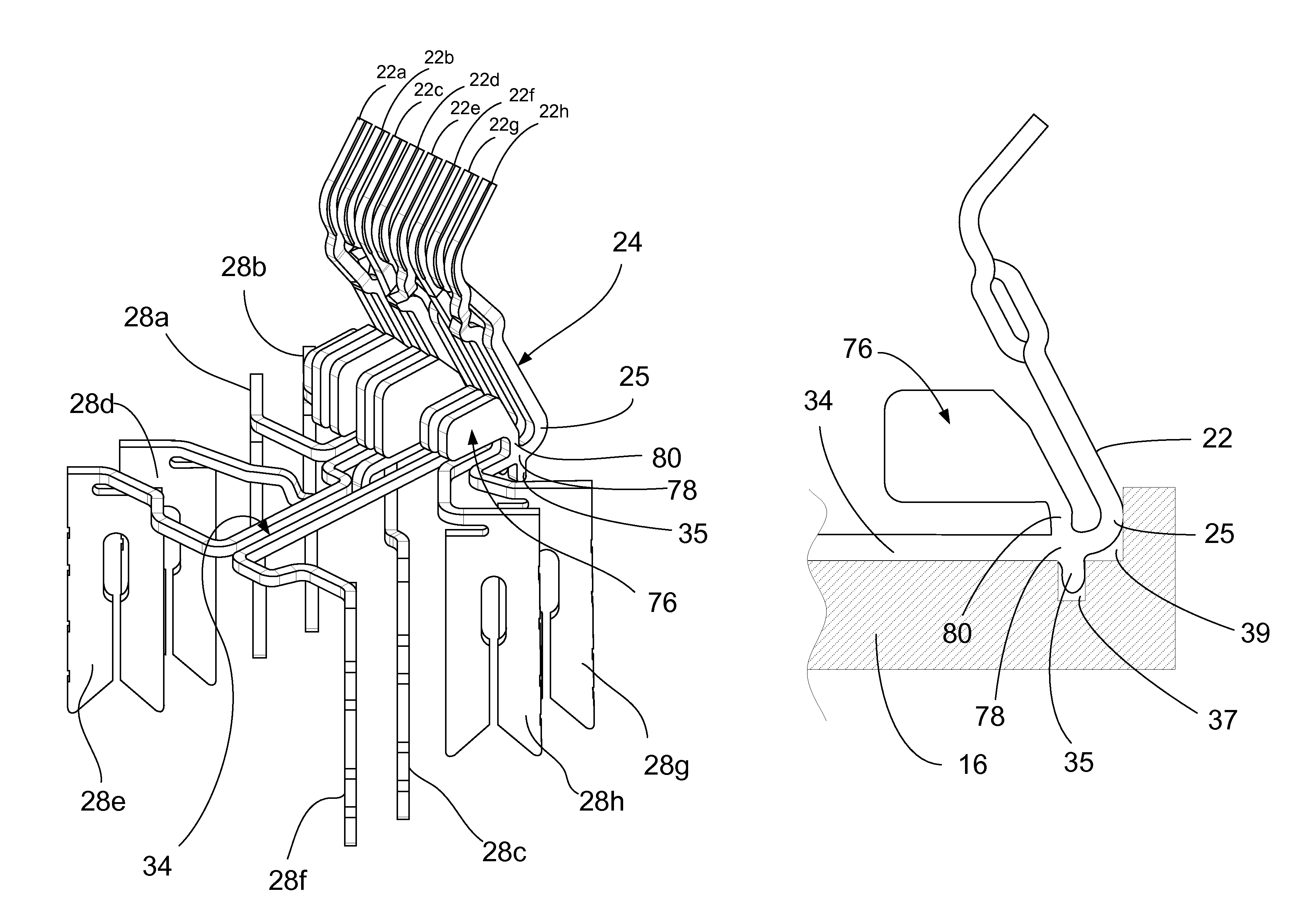 Electrical connector with a plurality of capacitive plates