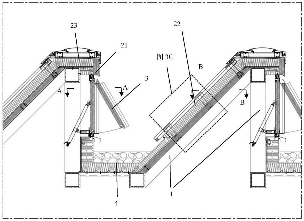 Metal roof structure with smoke exhaust function and edge holding-on welding method