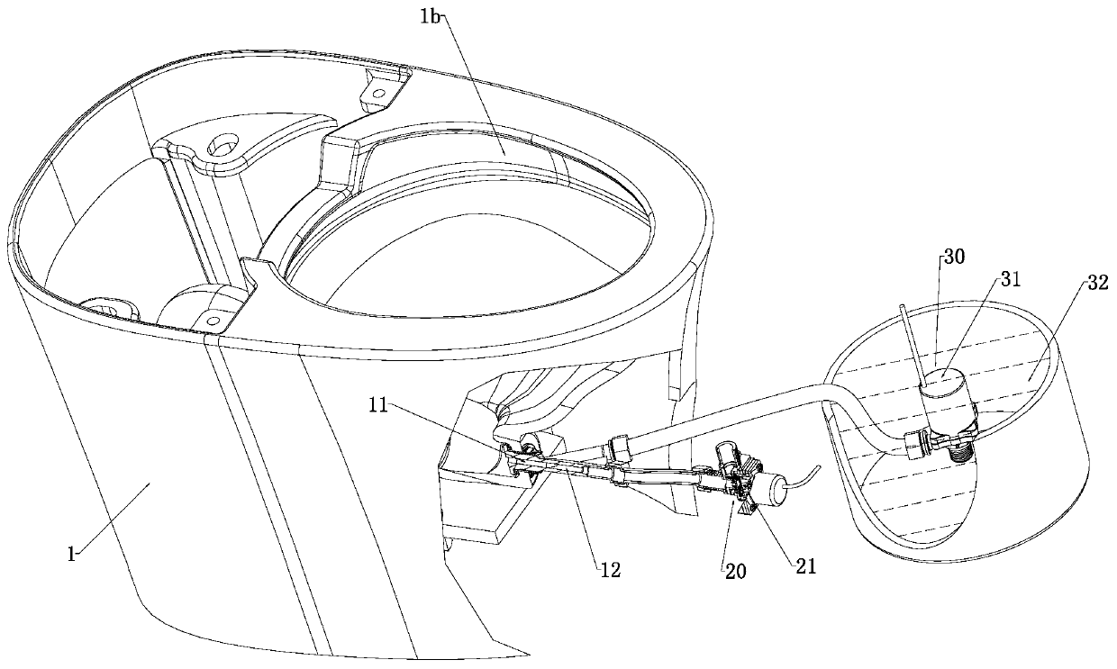 Closestool flushing system with direct flushing water channel and working method