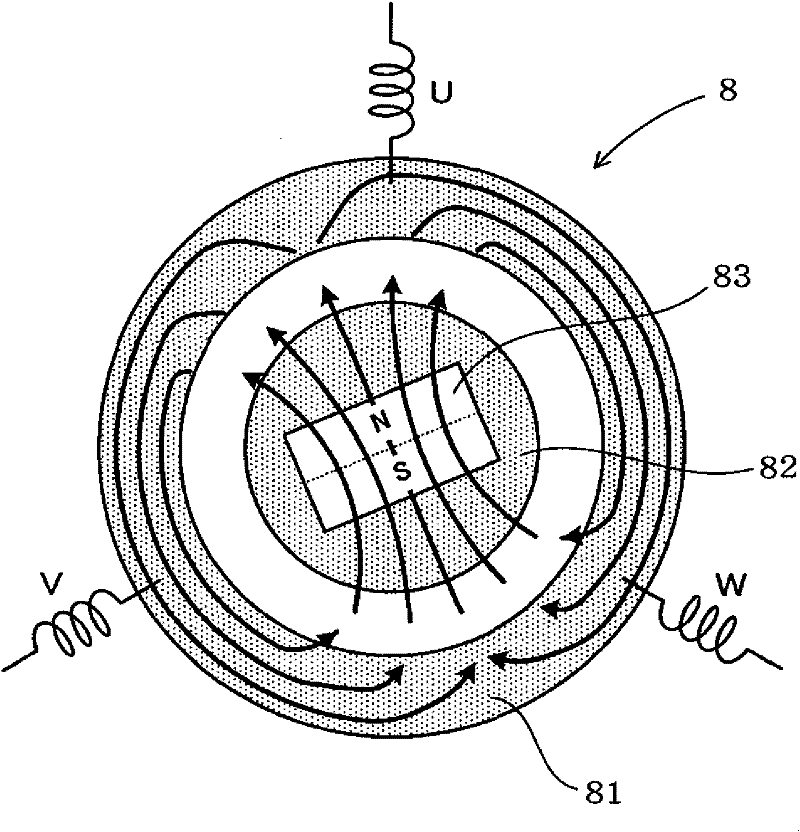 Method for detecting deterioration of permanent magnet in electric motor and system for the method