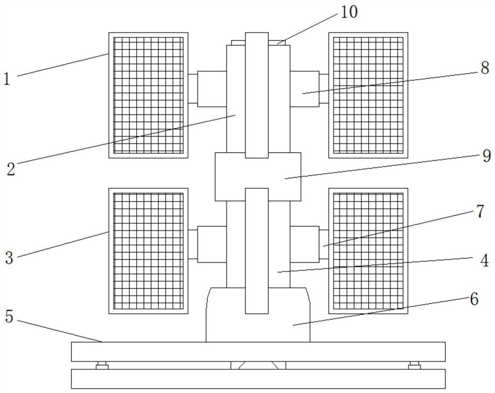 Height-adjustable photovoltaic panel combining wind energy and solar energy