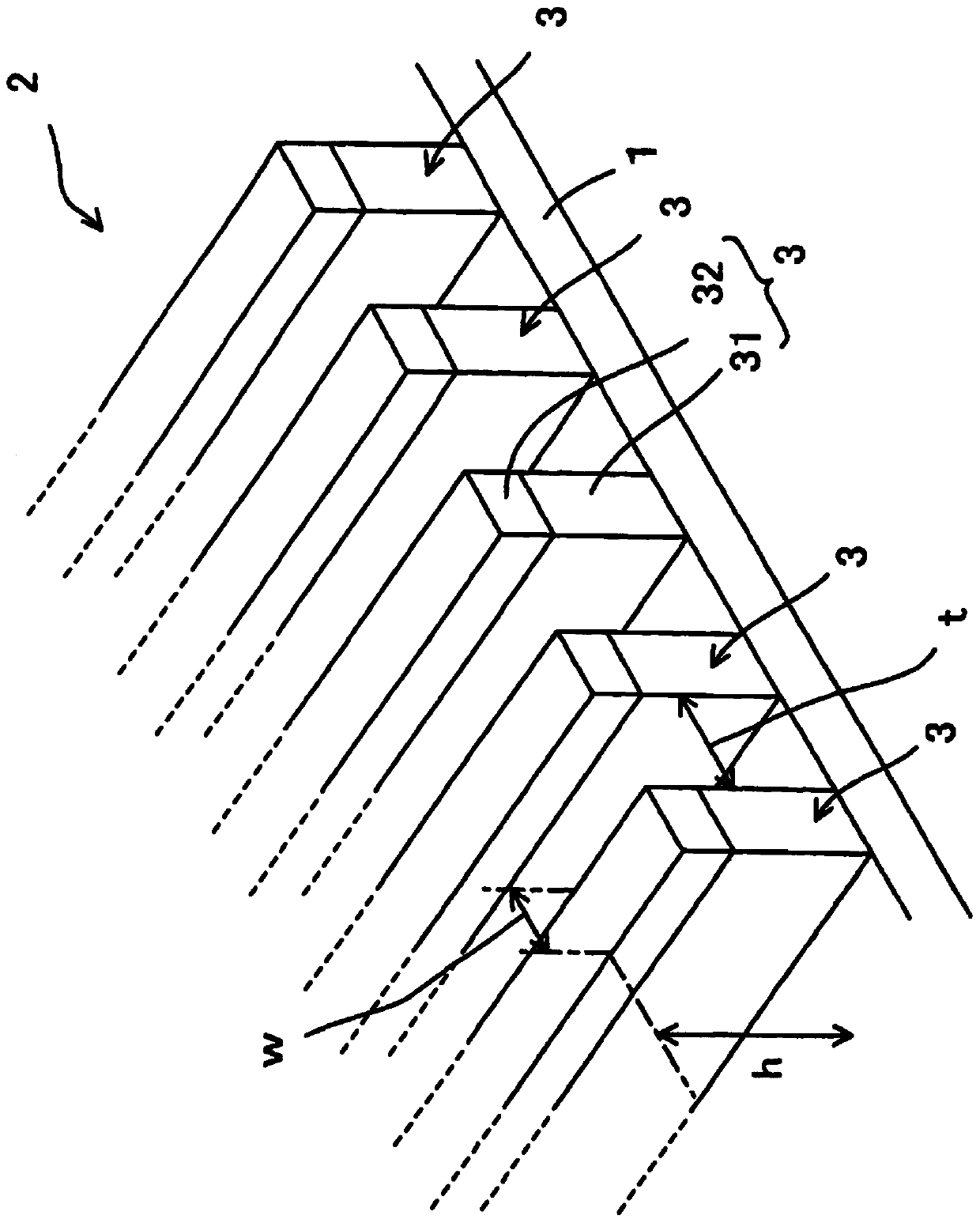 Grid polarizing element and manufacturing method of grid polarizing element