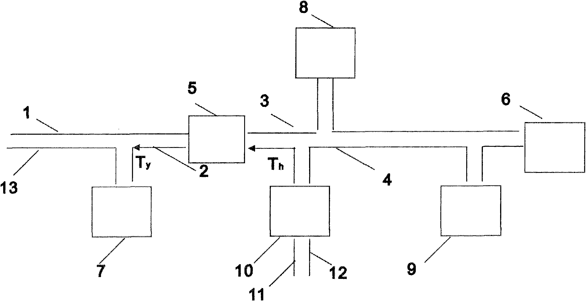 Central heating system utilizing condensing and cooling heat in form of gradient