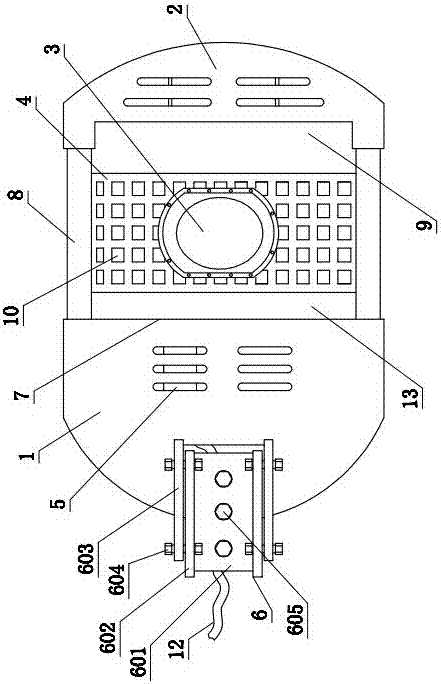 Hollowed-out high-power LED street lamp