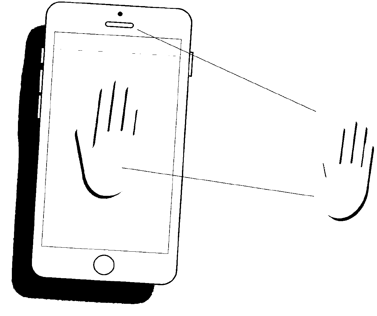 Non-contact palm print identity authentication method