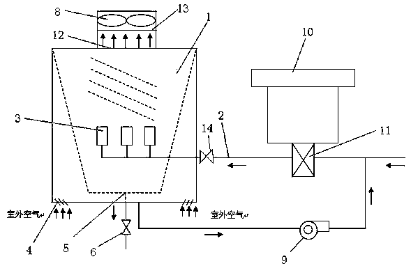 Regenerating device for cyclone-type ultrasonic atomizing solution dehumidification