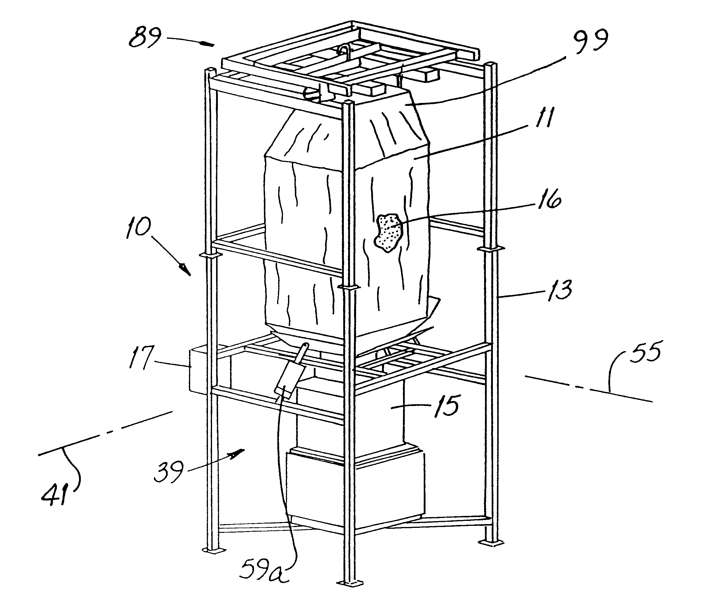 Machine and method for unloading a bulk-material bag