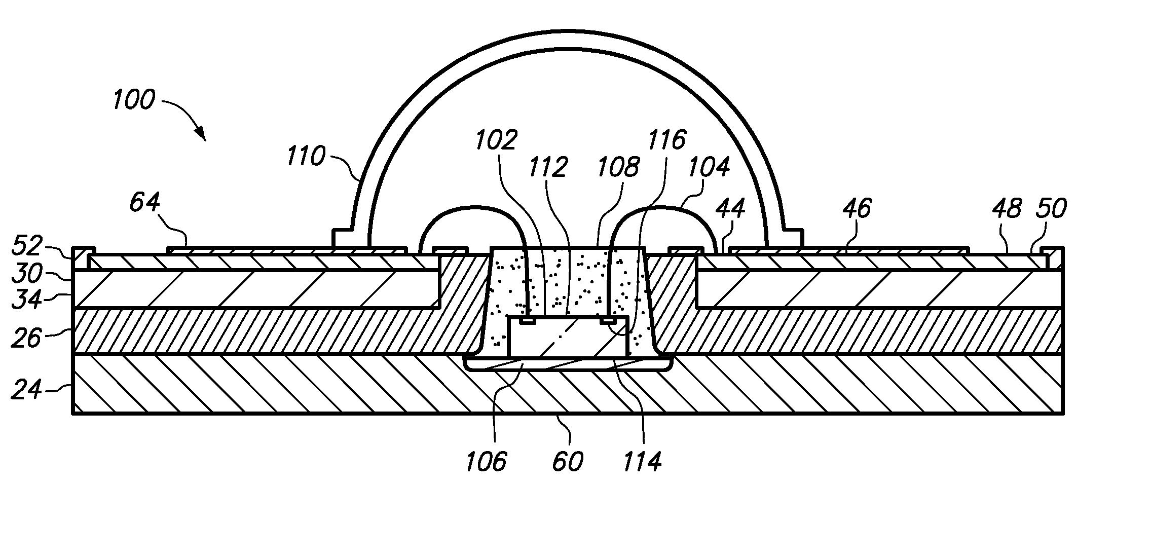 Semiconductor chip assembly with base heat spreader and cavity in base