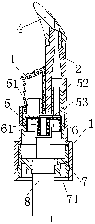 Pressing pump type cosmetic applying device