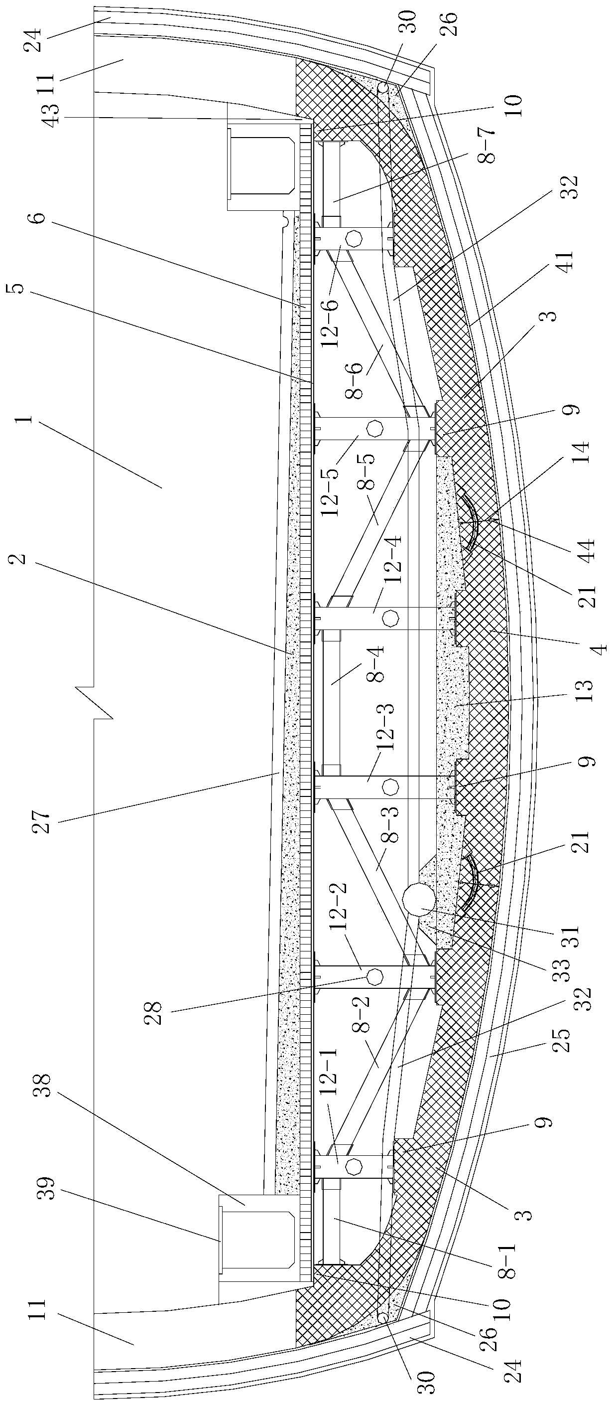 Tunnel inverted arch and inverted arch filling layer replacing steel-concrete composite structure and construction technology