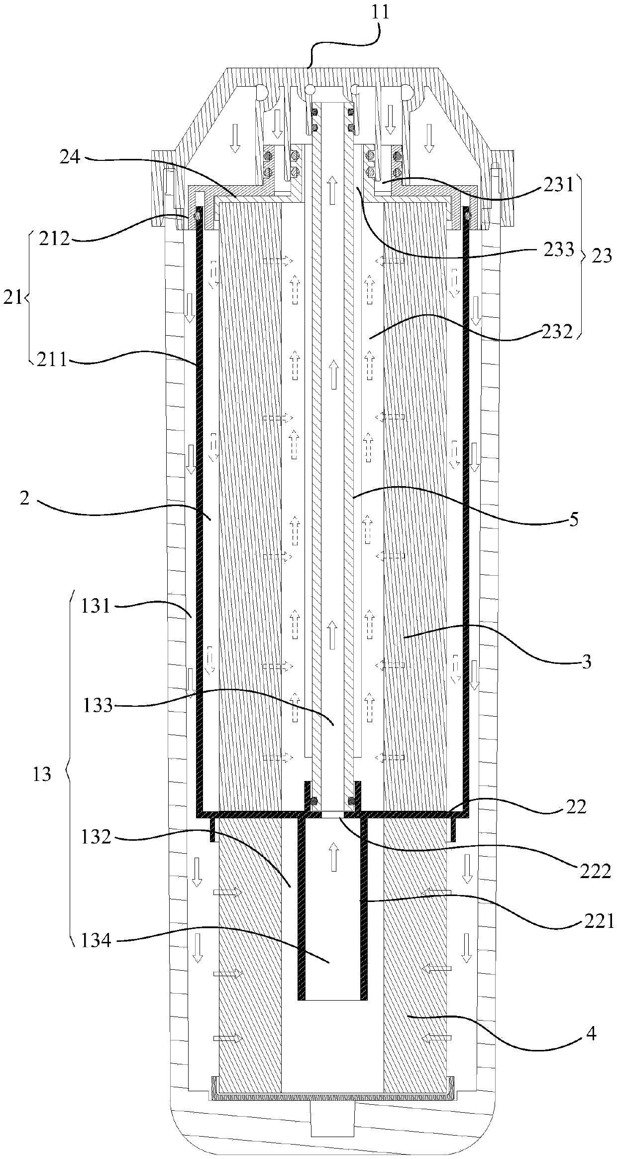 Composite filter element and water purification device